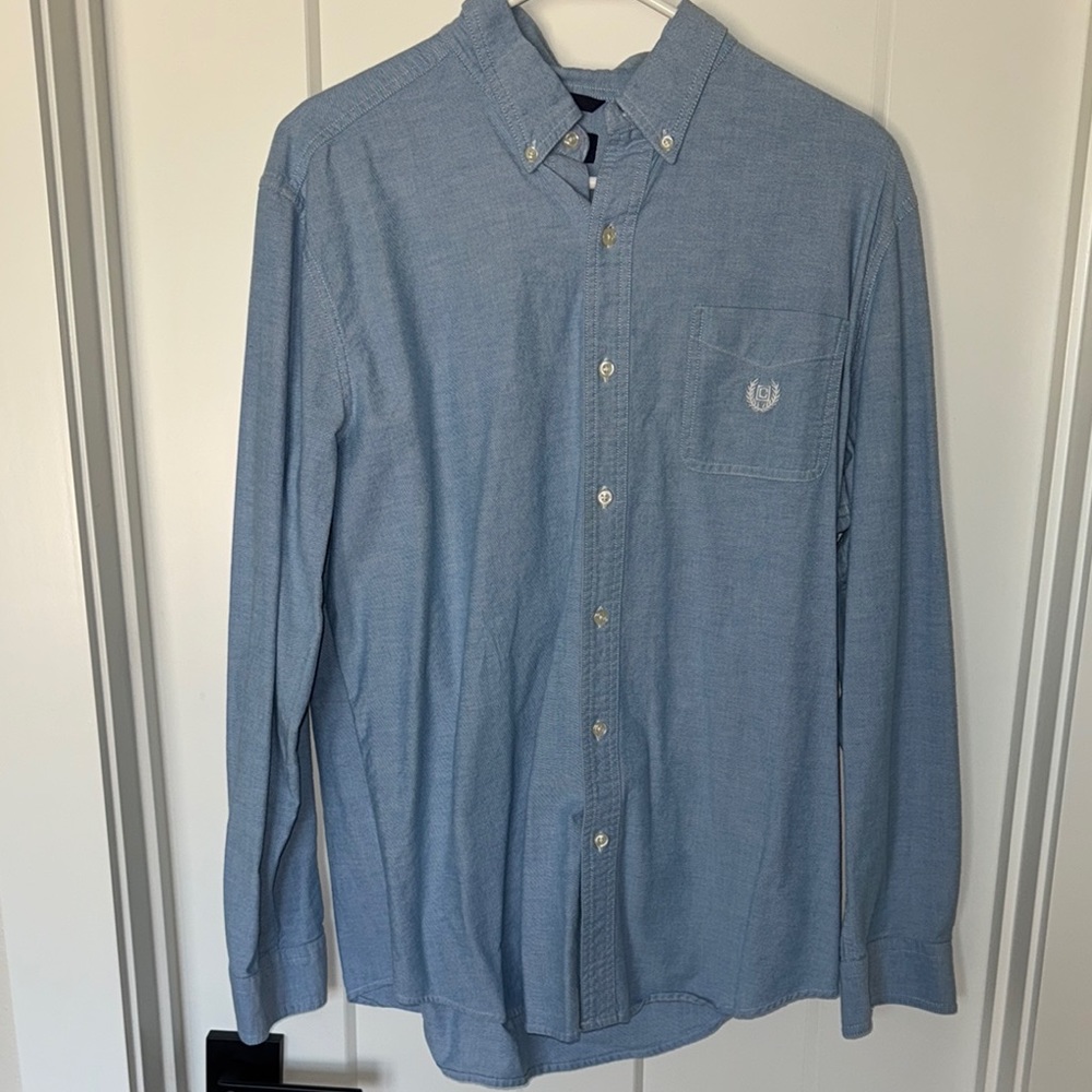 Chaps Blue Casual Button Down Shirt